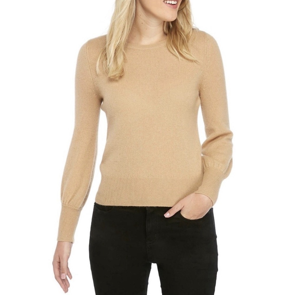 NWT The Limited 100% Cashmere Sweater Tan Crewneck Quiet Luxury Neutral Capsule